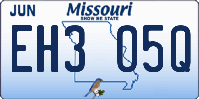 MO license plate EH3O5Q
