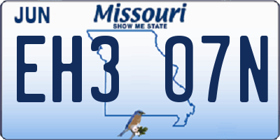 MO license plate EH3O7N