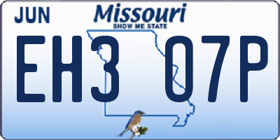 MO license plate EH3O7P