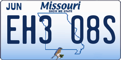 MO license plate EH3O8S