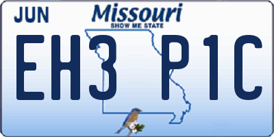 MO license plate EH3P1C