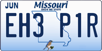 MO license plate EH3P1R