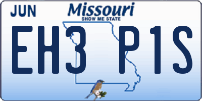 MO license plate EH3P1S