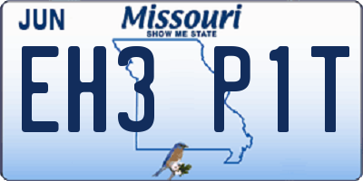 MO license plate EH3P1T