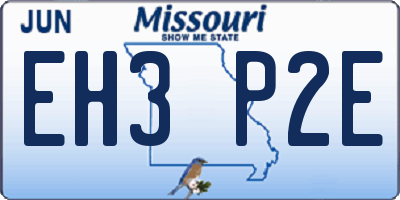 MO license plate EH3P2E