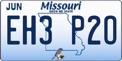MO license plate EH3P2O