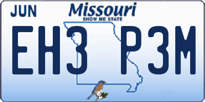 MO license plate EH3P3M