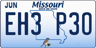 MO license plate EH3P3O