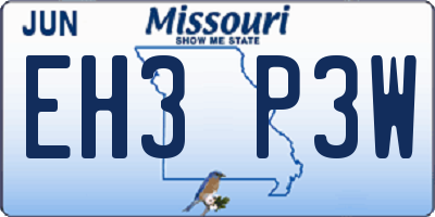 MO license plate EH3P3W