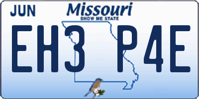 MO license plate EH3P4E