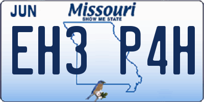 MO license plate EH3P4H