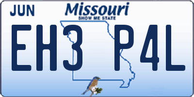 MO license plate EH3P4L