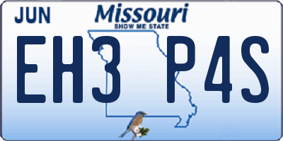 MO license plate EH3P4S