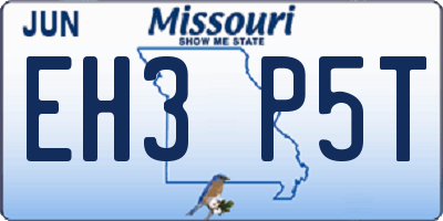 MO license plate EH3P5T