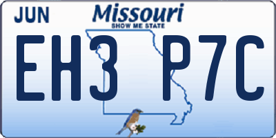 MO license plate EH3P7C