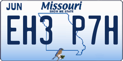 MO license plate EH3P7H