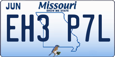 MO license plate EH3P7L