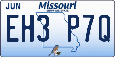 MO license plate EH3P7Q