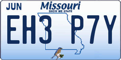 MO license plate EH3P7Y