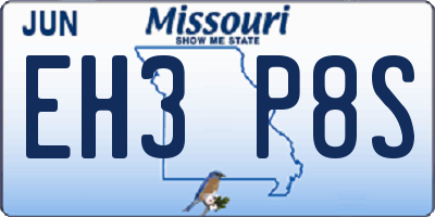 MO license plate EH3P8S