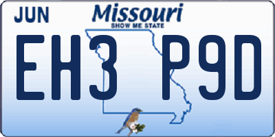 MO license plate EH3P9D