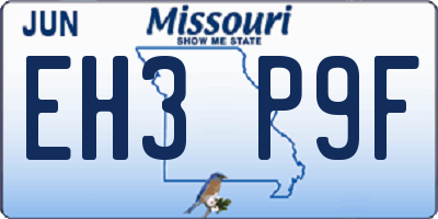MO license plate EH3P9F