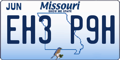 MO license plate EH3P9H