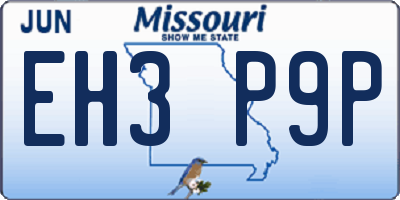 MO license plate EH3P9P
