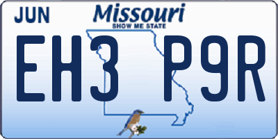 MO license plate EH3P9R