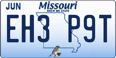 MO license plate EH3P9T