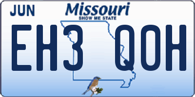 MO license plate EH3Q0H