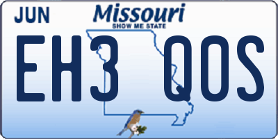 MO license plate EH3Q0S