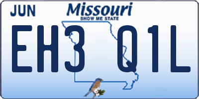 MO license plate EH3Q1L
