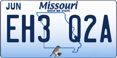 MO license plate EH3Q2A