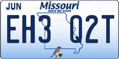 MO license plate EH3Q2T