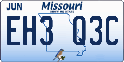 MO license plate EH3Q3C