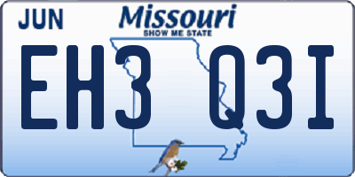 MO license plate EH3Q3I