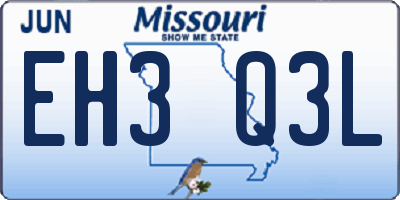 MO license plate EH3Q3L