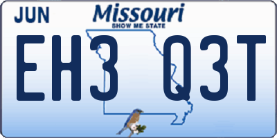MO license plate EH3Q3T