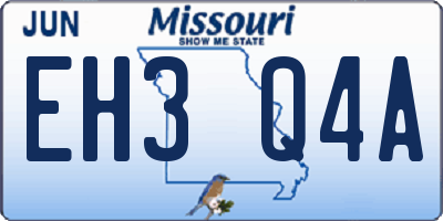 MO license plate EH3Q4A