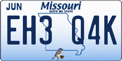 MO license plate EH3Q4K