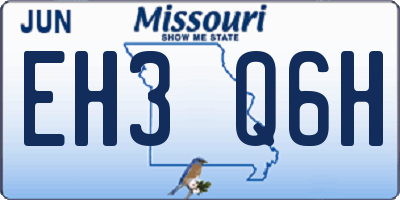 MO license plate EH3Q6H