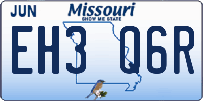 MO license plate EH3Q6R