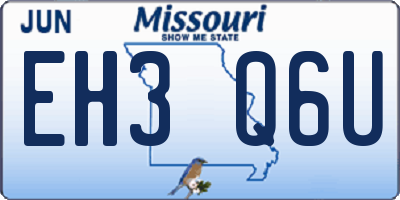 MO license plate EH3Q6U