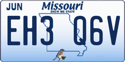 MO license plate EH3Q6V
