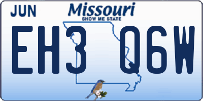MO license plate EH3Q6W