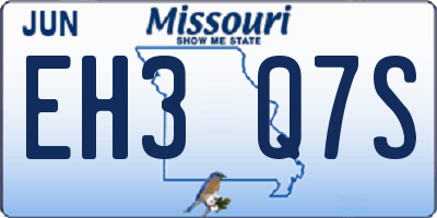 MO license plate EH3Q7S