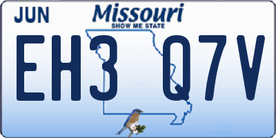 MO license plate EH3Q7V