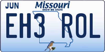 MO license plate EH3R0L