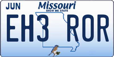 MO license plate EH3R0R